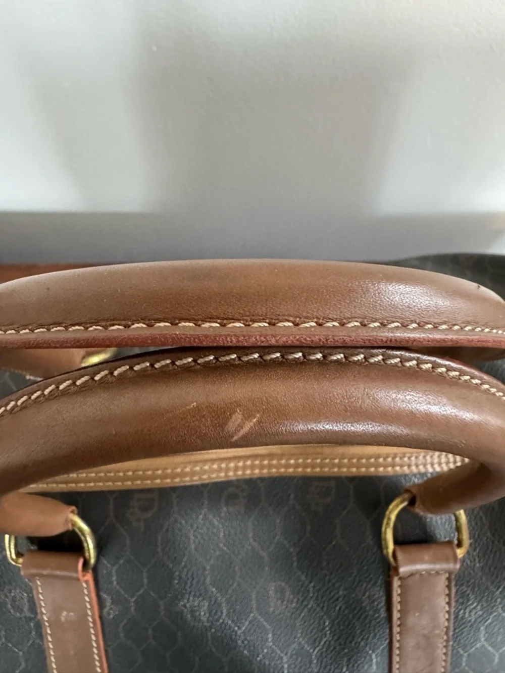 Christian Dior Honeycomb Boston Bag Brown & Tan with COA - Picture 4 of 16